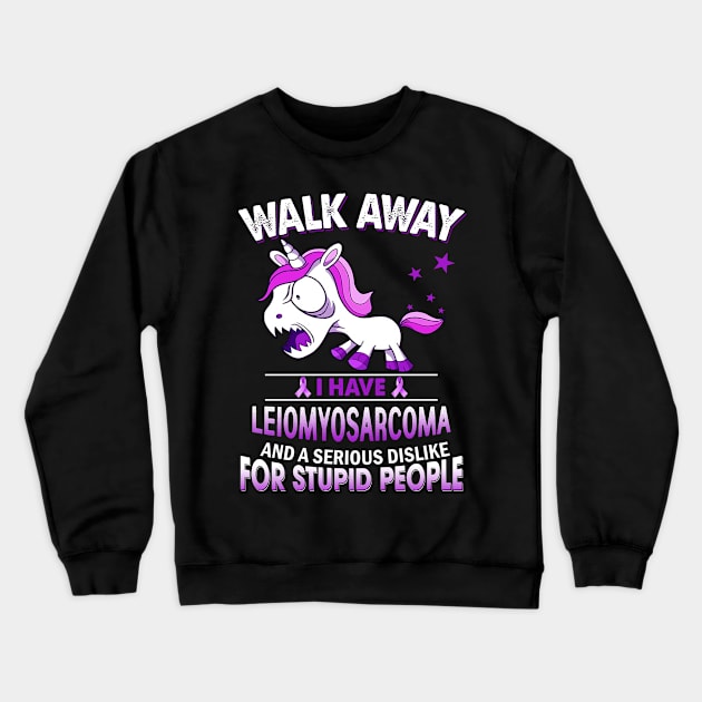 funny leiomyosarcoma grumpy unicorn warrior Crewneck Sweatshirt by TeesCircle